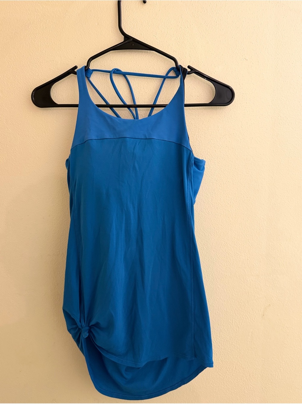 Lululemon No Limits Tank Built-In Flow Y Bra Blue Circle Mesh Racerback